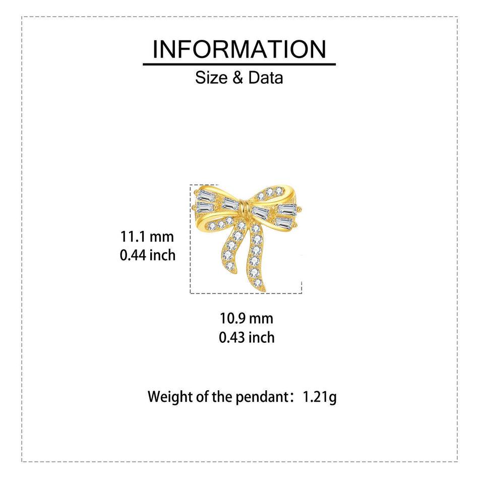 925 Sterling Silver Golden Bow Earrings With Zircon Accents: Elegant Luxury For Everyday Elegance