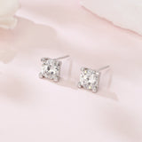 925 Sterling Silver Elegant Moissanite Stud Earrings In Silver Setting: Timeless Beauty Meets Modern Chic