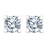 925 Sterling Silver Elegant Moissanite Stud Earrings In Silver Setting: Timeless Beauty Meets Modern Chic