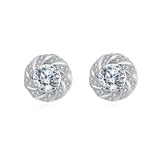 925 Sterling Silver Elegant Floral Moissanite Stud Earrings: Luxury Jewelry Gift