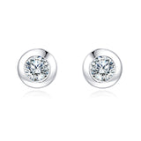 925 Sterling Silver Elegant Silver Stud Earrings With Sparkling Gemstone Accents ¨C Timeless Jewelry Piece