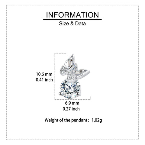 925 Sterling Silver Elegant Moissanite Stud Earrings With Silver Butterfly Design And Sparkling Accents