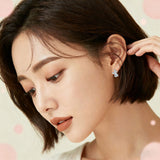 925 Sterling Silver Elegant Moissanite Stud Earrings With Silver Butterfly Design And Sparkling Accents