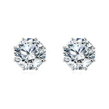 925 Sterling Silver Elegant Silver Stud Earrings With Sparkling Round Moissanite-cut Design