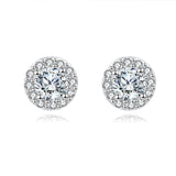 925 Sterling Silver Sparkling Moissanite Halo Stud Earrings: Timeless Elegance Meets Modern Glamour