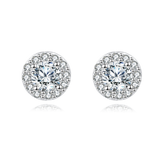 925 Sterling Silver Sparkling Moissanite Halo Stud Earrings: Timeless Elegance Meets Modern Glamour