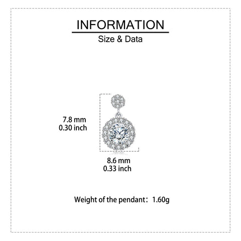 925 Sterling Silver Elegant Moissanite Halo Earrings Radiating Sophistication