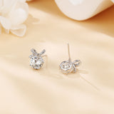 925 Sterling Silver Elegant Moissanite Bow Earrings In Sterling Silver