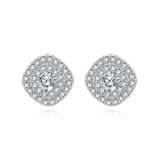 925 Sterling Silver Elegant Moissanite-studded Silver Stud Earrings: Timeless Beauty For Everyday Luxury