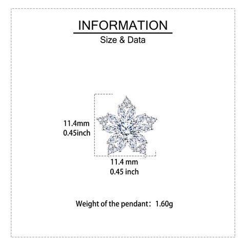 925 Sterling Silver Elegant Snowflake Moissanite Earrings