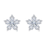 925 Sterling Silver Elegant Snowflake Moissanite Earrings