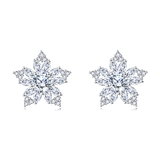 925 Sterling Silver Elegant Snowflake Moissanite Earrings