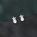 925 Sterling Silver Elegant Floral Moissanite Stud Earrings