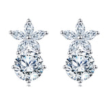 925 Sterling Silver Elegant Floral Moissanite Stud Earrings