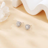 925 Sterling Silver Elegant Sparkling Heart-shaped Moissanite Earrings
