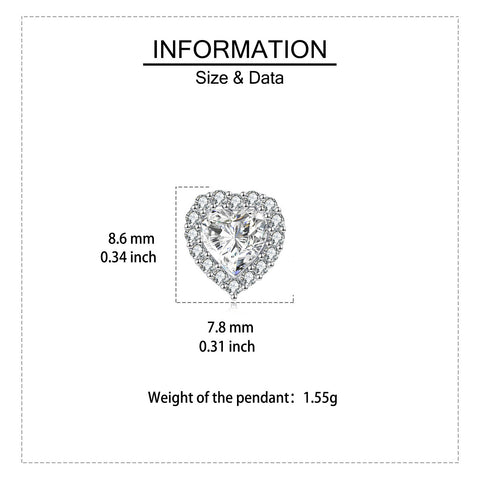 925 Sterling Silver Elegant Sparkling Heart-shaped Moissanite Earrings