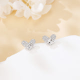 925 Sterling Silver Sparkling Heart-shaped Moissanite Stud Earrings