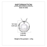 925 Sterling Silver Elegant Pearl Necklace With Silver Chain And Modern Circular Pendant Design