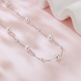 925 Sterling Silver Asymmetric Pearl Necklace In Sterling Silver: Modern Elegance Redefined