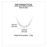 925 Sterling Silver Elegant Zircon Necklace With Classic Curved Design