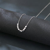 925 Sterling Silver Geometric Faceted Bead Necklace With Symmetrical Design In Shiny Silver Finish
