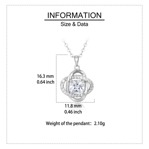 925 Sterling Silver Elegant Silver Interlocking Circles Zircon Pendant Necklace – Timeless Luxury Jewelry