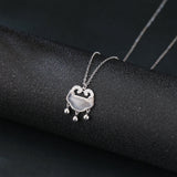 925 Sterling Silver Elegant Silver Cloud Pendant Necklace With Zircon Accents And Dangling Spheres