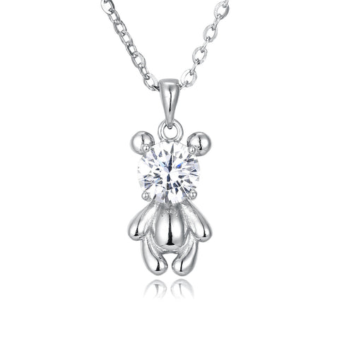 925 Sterling Silver Elegant Zircon Flower Pendant Necklace With Sterling Silver Chain