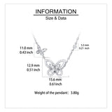925 Sterling Silver Sparkling Zircon Butterfly Pendant Necklace