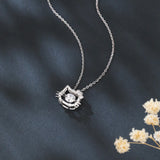 925 Sterling Silver Elegant Zircon Cat Pendant Necklace