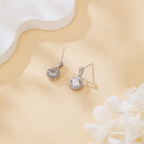 925 Sterling Silver Elegant Zircon Halo Pendant Necklace With Cascading Brilliance