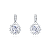 925 Sterling Silver Elegant Zircon Halo Pendant Necklace With Cascading Brilliance