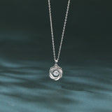 925 Sterling Silver Elegant Silver Zircon Pendant Necklace With Twisted Design – Timeless Luxury Jewelry