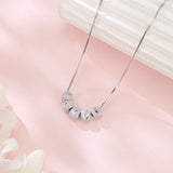 925 Sterling Silver **zircon-encrusted Heart-shaped Pendant Necklace**