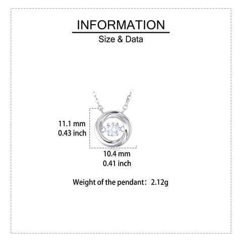 925 Sterling Silver Elegant Zircon Solitaire Pendant Necklace In Sterling Silver