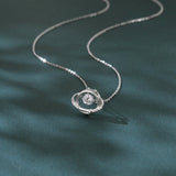 925 Sterling Silver Elegant Zircon Pendant With Interlocking Rings And Sparkling Accents – Timeless Jewelry Piece