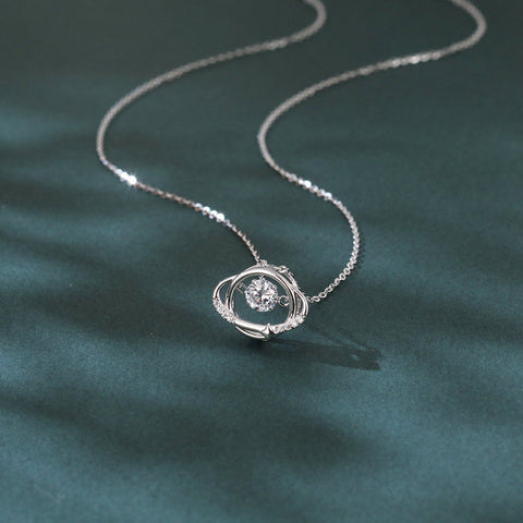 925 Sterling Silver Elegant Zircon Pendant With Interlocking Rings And Sparkling Accents – Timeless Jewelry Piece