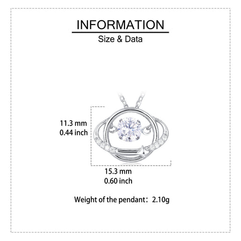 925 Sterling Silver Elegant Zircon Pendant With Interlocking Rings And Sparkling Accents – Timeless Jewelry Piece
