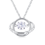 925 Sterling Silver Elegant Zircon Pendant With Interlocking Rings And Sparkling Accents – Timeless Jewelry Piece