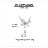 925 Sterling Silver Elegant Zircon Bow Necklace With Teardrop Pendant