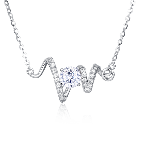 925 Sterling Silver Elegant Moissanite Necklace With Love Pendant: Timeless Elegance In Every Sparkle
