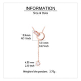 925 Sterling Silver Elegant Rose Plated With Gold Interlocking Circles Moissanite Accent Necklace