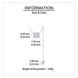 925 Sterling Silver **elegant Moissanite Square Pendant Necklace With Dangling Charms – Timeless Luxury Jewelry**