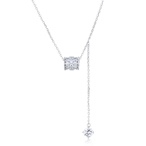 925 Sterling Silver **elegant Moissanite Square Pendant Necklace With Dangling Charms – Timeless Luxury Jewelry**