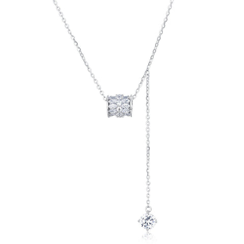 925 Sterling Silver **elegant Moissanite Square Pendant Necklace With Dangling Charms – Timeless Luxury Jewelry**
