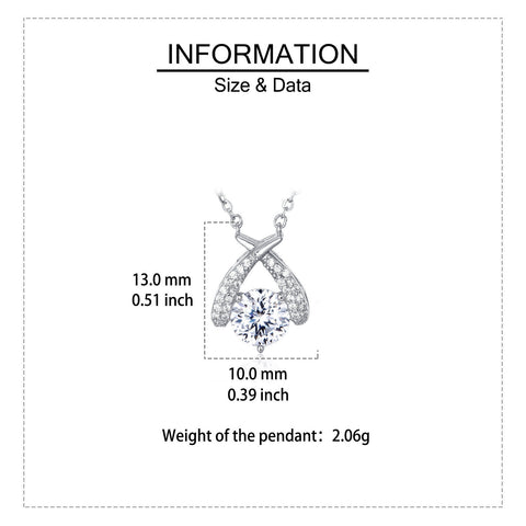 925 Sterling Silver Elegant Moissanite Pendant Necklace In Plated with White Gold – Timeless Luxury Jewelry