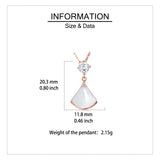 925 Sterling Silver Rose Gold Moissanite Pendant Necklace With Pearl Cone Charm