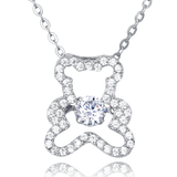 925 Sterling Silver Elegant Moissanite Teddy Bear Pendant Necklace With Sparkling Accents