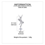 925 Sterling Silver Sparkling Moissanite Bow Pendant Necklace