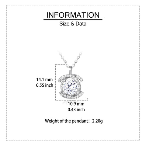 925 Sterling Silver Elegant Plated with White Gold Moissanite Necklace With Radiant Center Stone And Halo Setting
